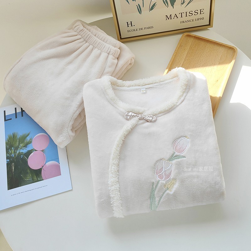 优雅国风盘扣睡衣，国潮YYDS