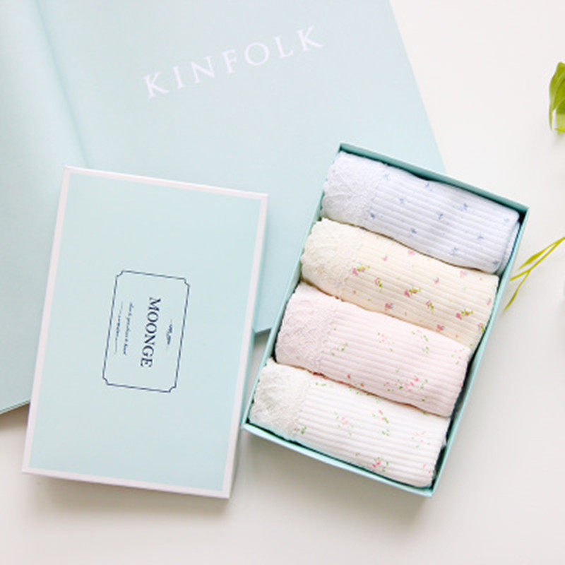 清新基础款日系蕾丝纯棉中腰内裤4条礼盒装加大码全棉无痕三角裤|msdalam kategori Pakaian Dalam/seluar dalam lelaki/tracksuit, seluar dalam - dari Buy2taobao.com untuk memberikan perkhidmatan ejen Taobao profesional membeli