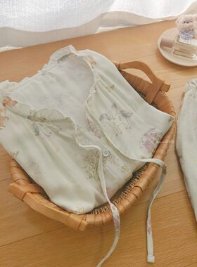 童话小狐狸轻软竹棉纱短袖睡衣
