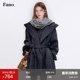 新款 范洛Fano 暖冬氛围感100绵羊毛连帽双面呢斗篷外套女2025冬季