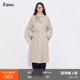 风衣外套女春季 范洛Fano 休闲百搭特殊分割线假两件格纹拼接长款
