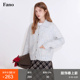 范洛Fano 绒绒暖冬撞色木纹扣杂色肌理羊毛混纺纱线原生感毛衣女