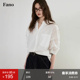 范洛Fano 衬衫 高智感廓形立裁半袖 上衣女2026夏棉抗皱面料V领短袖