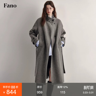 高级感宽松外套女 新款 范洛法式 慵懒风100羊毛双面呢大衣2025冬季