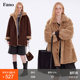 新款 范洛Fano 时髦复古风双面穿着撞色环保皮草外套女2025冬季
