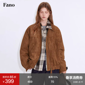 范洛Fano 显白柔雾感氛围麂皮绒保暖防风休闲棉服外套女2025冬季