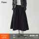 高腰黑色半身长裙 新款 范洛Fano 芭蕾学院风叠褶A字伞裙女2026春季