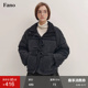范洛Fano 女款 设计感小众蝴蝶结系带百搭格纹40羊毛短款 棉服冬季