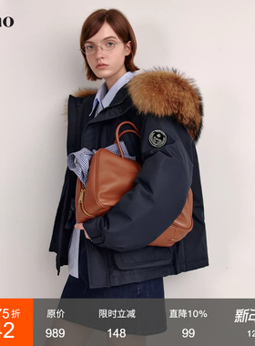范洛Fano 十级防风休闲工装羽绒服女冬季新款貉子毛领派克服外套