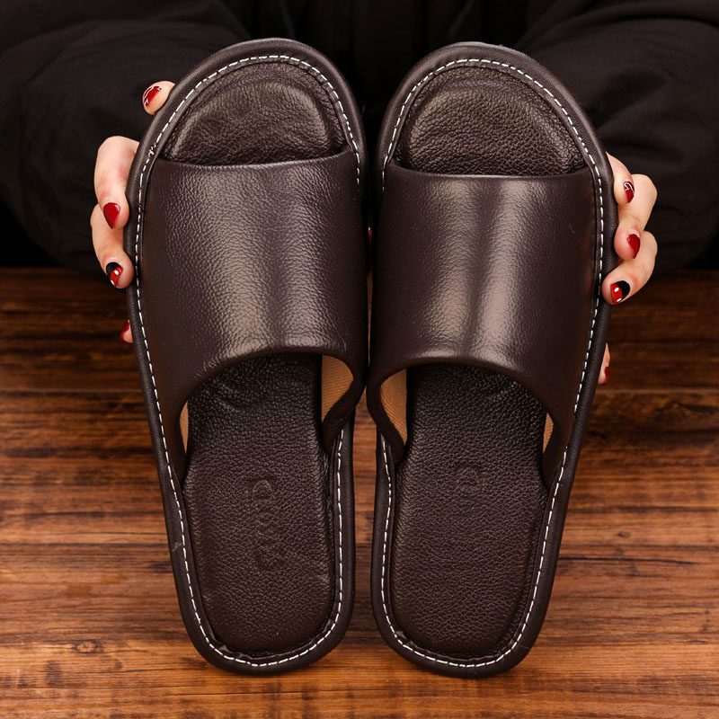 牛皮凉拖鞋男士夏季家用室内防滑木地板软底防臭真皮面家居拖鞋女,居家布艺,居家凉拖/凉鞋,淘宝优惠券,粉丝福利购,淘宝优惠卷