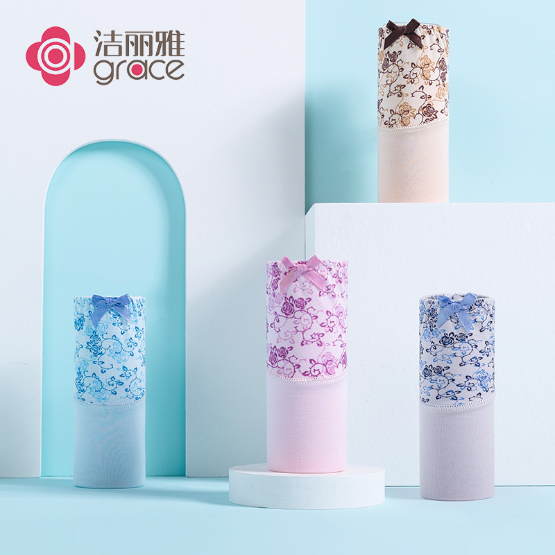 新疆可爱风粘纤印花包臀女士内裤