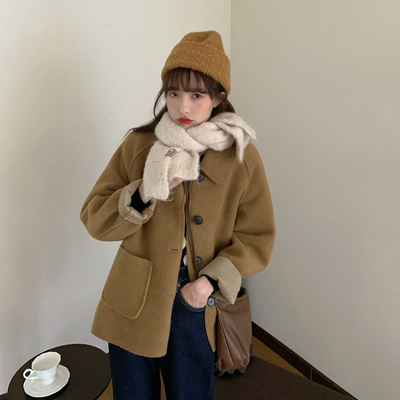 Real shot real price ~ Korean version of pocket woolen jacket