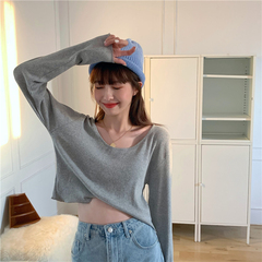 Real price early autumn versatile loose Long Sleeve T