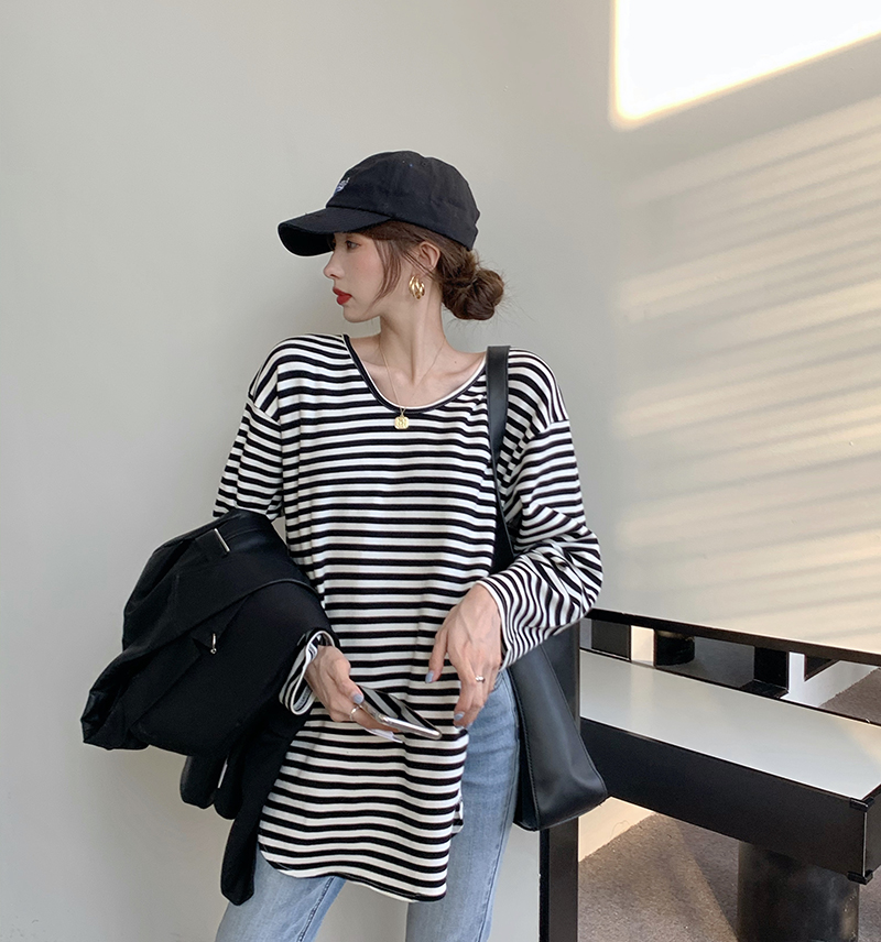 Real price ~ loose and versatile design long sleeve frosted T-shirt