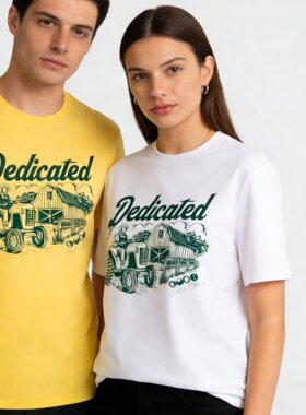 2026新款磨毛短袖 拖拉机印花T恤成衣水洗美式休闲日常百搭T