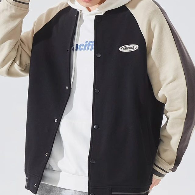 唐系列女装春季立领拼接刺绣棒球领长袖夹克外套情侣款/1-13/1-14