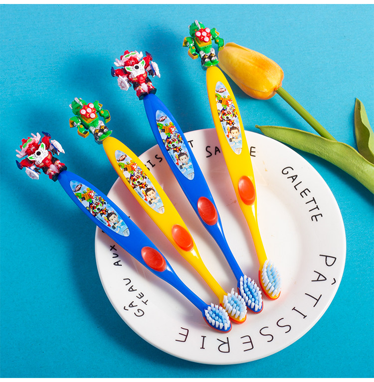 韩国进口儿童牙刷变形金刚牙刷护齿牙杯牙具 3-6岁6-12岁软毛男孩