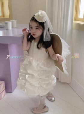 7seven·26春～珍珠白色超仙公主裙套装（含发箍）5181