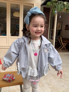 Ah 春季女童韩版卡通印花打底衫上衣外套打底裤女宝春装新款可爱