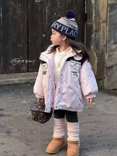 橙小七2025女童冬季 羽绒服宝宝加厚保暖精灵外套儿童红色年服