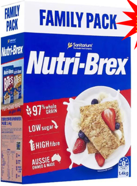 澳洲Nutri-Brex进口欣善怡麦片燕麦块饼干早餐减无糖精低脂代餐片