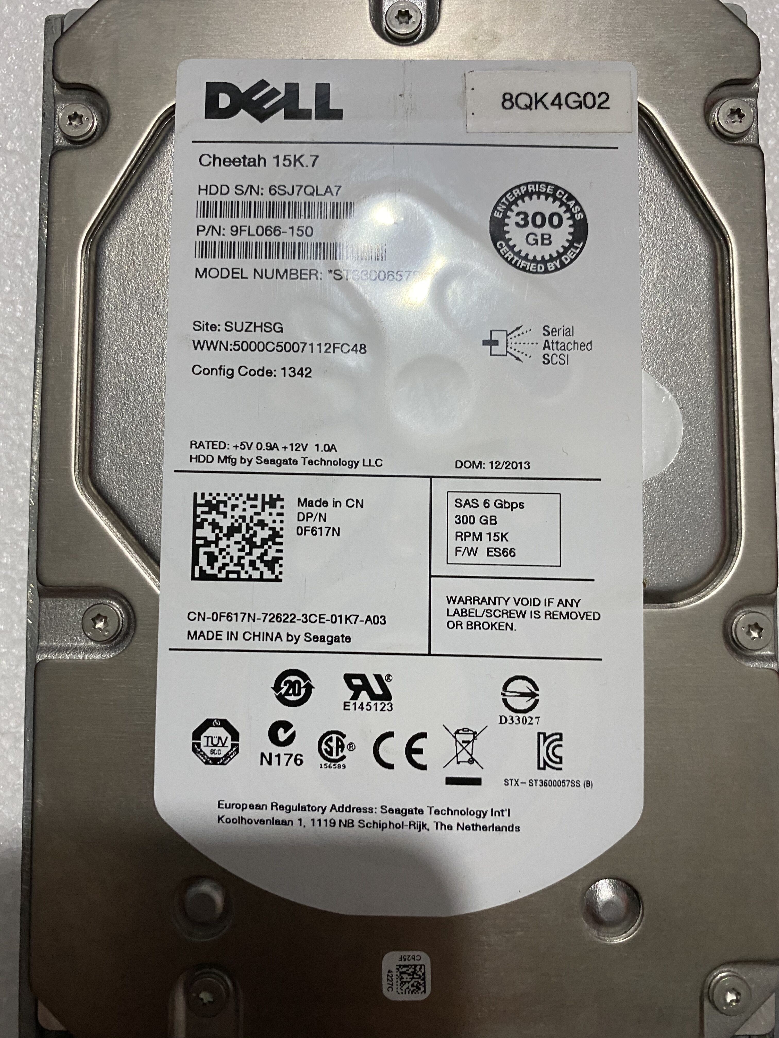 【议价】原装 DELL 300G 3.5寸 F617N 15K7 SAS ST330065【现货】