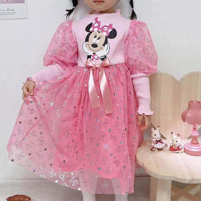 韩国正品童装代购2023秋冬装Bling女孩米妮公主迪士尼蕾丝连衣裙怎么样,好用不?