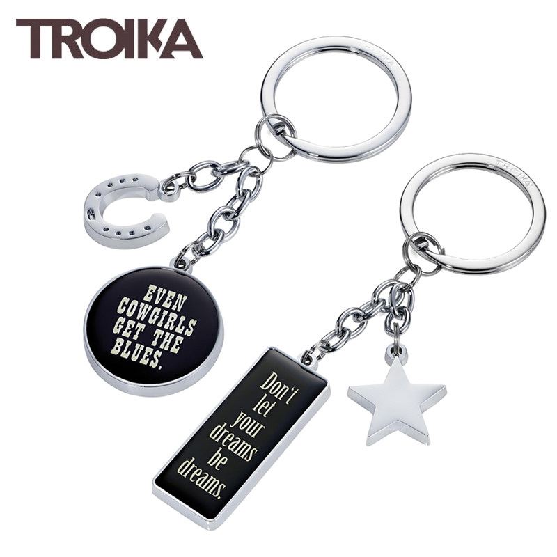 德国TROIKA汽车钥匙扣链条 励志英文字母书包小挂件2025年新款