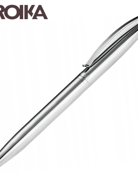 德国TROIKA不锈钢圆珠笔 纤细金属笔杆大容量圆珠笔芯G2 黑色0.7