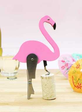 英国SUCK UK多用途火烈鸟开瓶器 创意红酒啤酒饮料开盖器便携起子