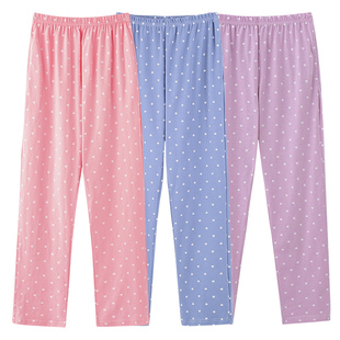 薄款 空调房单条家居裤 女士单件睡裤 居家睡衣加肥大码 纯棉长裤 夏季