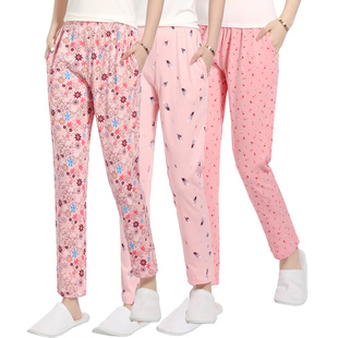纯棉四季 女士单件睡裤 长裤 宽松加大加长版 清仓特价 家居裤 春秋季