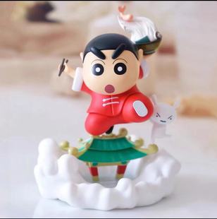 正版蜡笔小新经典场景盲盒潮玩手办 礼物车载摆件一套确认款