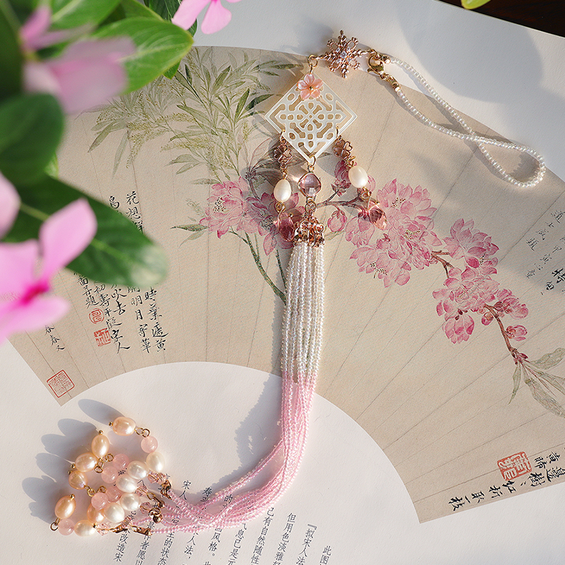 天香长款流苏旗袍汉服挂饰