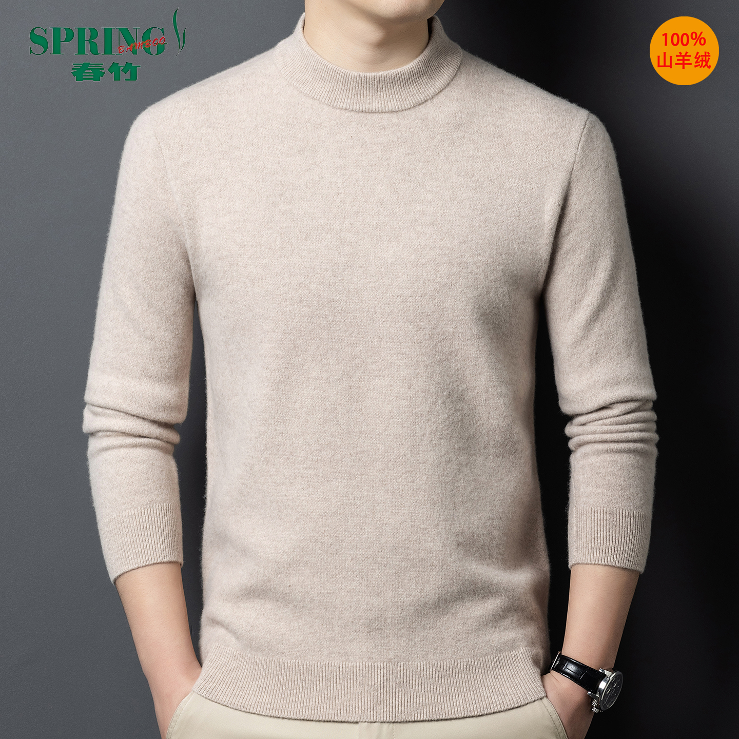春竹2025新款男款羊绒衫针织衫潮