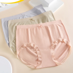 3条 樱姿娜国际丰韵玉人5005莫代尔无缝女士加大码内裤桑蚕丝底档