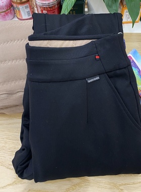 百爱女神2024秋冬新款女士外穿羊毛小黑裤直筒裤高腰加厚棉裤6586