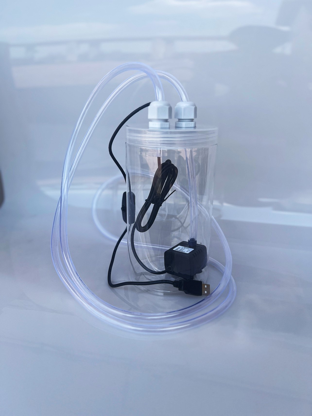 DIY水冷循环水箱水桶 电脑手机设备水泵USB水管套装 升级版