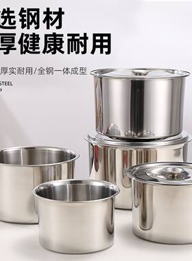 调味罐不锈钢味盅调料缸商用加油猪油罐子带盖加厚盆子辣椒油油盆