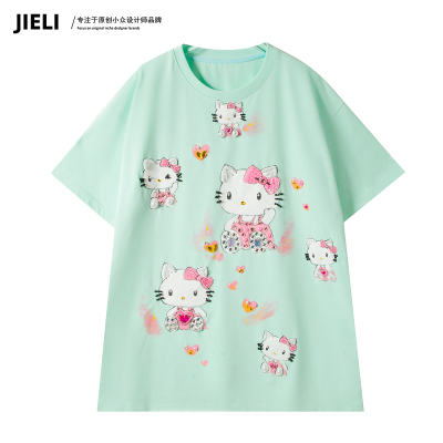 JIE LI/街力小众设计师高级感夏款T恤女W2503