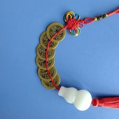 顺治康熙雍正乾隆嘉庆 白玉葫芦 古币摆件 铜钱五帝钱 古钱币