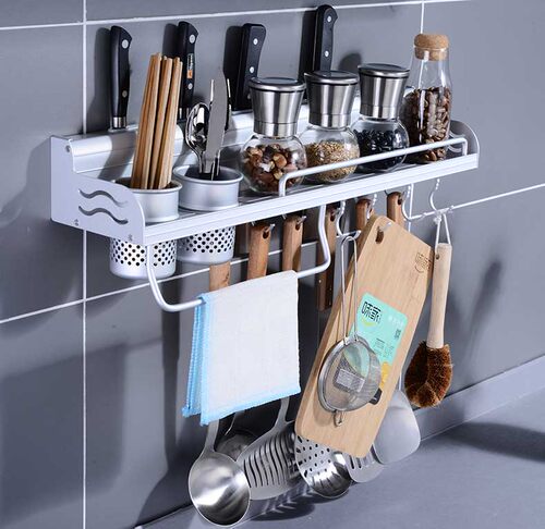 厨房置物架壁挂佐料锅铲太空铝