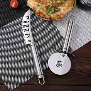 跨境不锈钢披萨刀烘焙用具PIZZA刀厨房切饼刀披萨介饼刀披萨滚刀