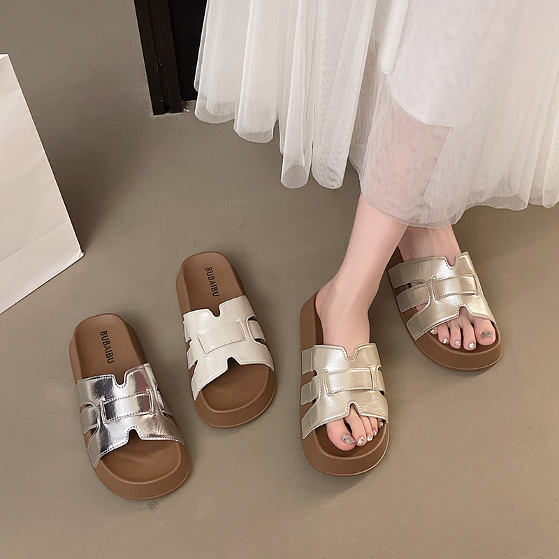 2025夏季韩版爆款8832-21m字带外穿百搭舒适休闲时尚厚底拖鞋女