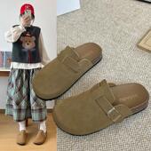 圆头8825 1半拖博肯侧边扣女包头半拖鞋 软底防滑外穿舒适休闲