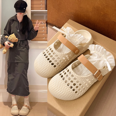 2026新款夏季9951溯溪洞洞鞋女外出透气踩水舒适包头居家女拖鞋