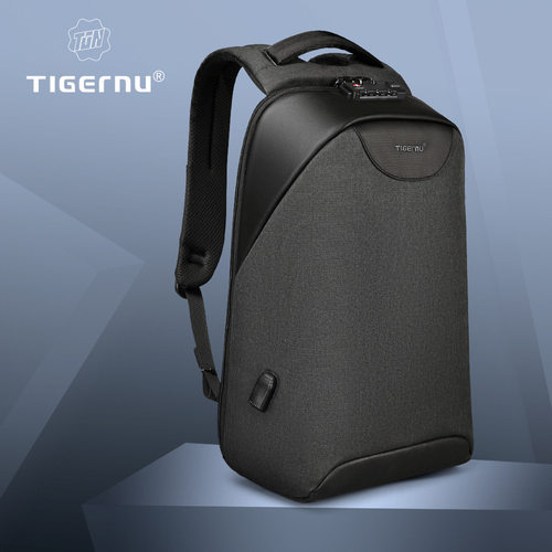 tigernu泰格奴男女时尚简约休闲USB多功能双肩包防盗平板电脑背包