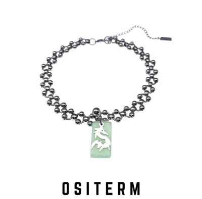 ositerm新品玉石短y2k朋克短项链