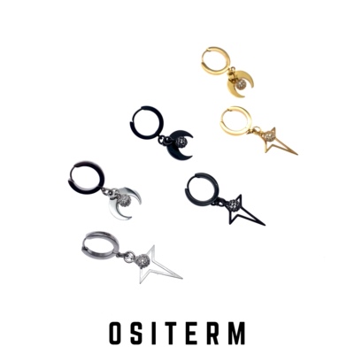 ositerm新品星月钛钢吊坠耳圈
