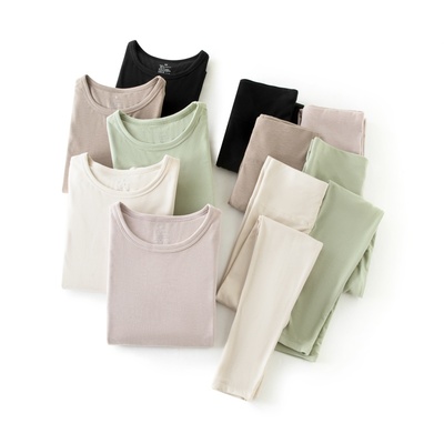 女士德绒秋衣秋裤套装加绒发热